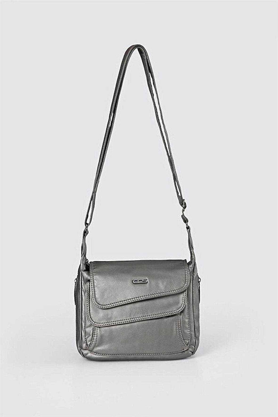 Jelli Gri Cilt Omuz Çantası