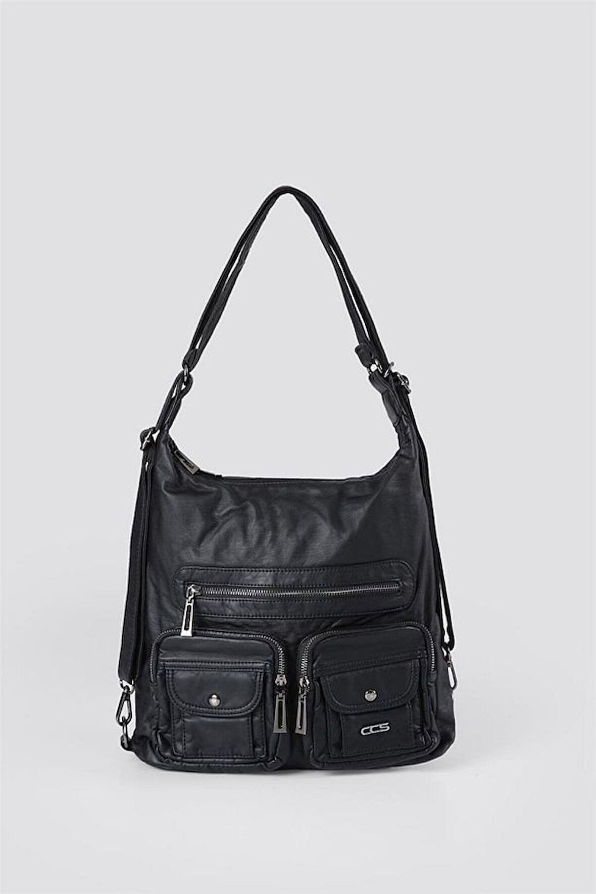 Kinya Siyah Cilt Omuz Çantası