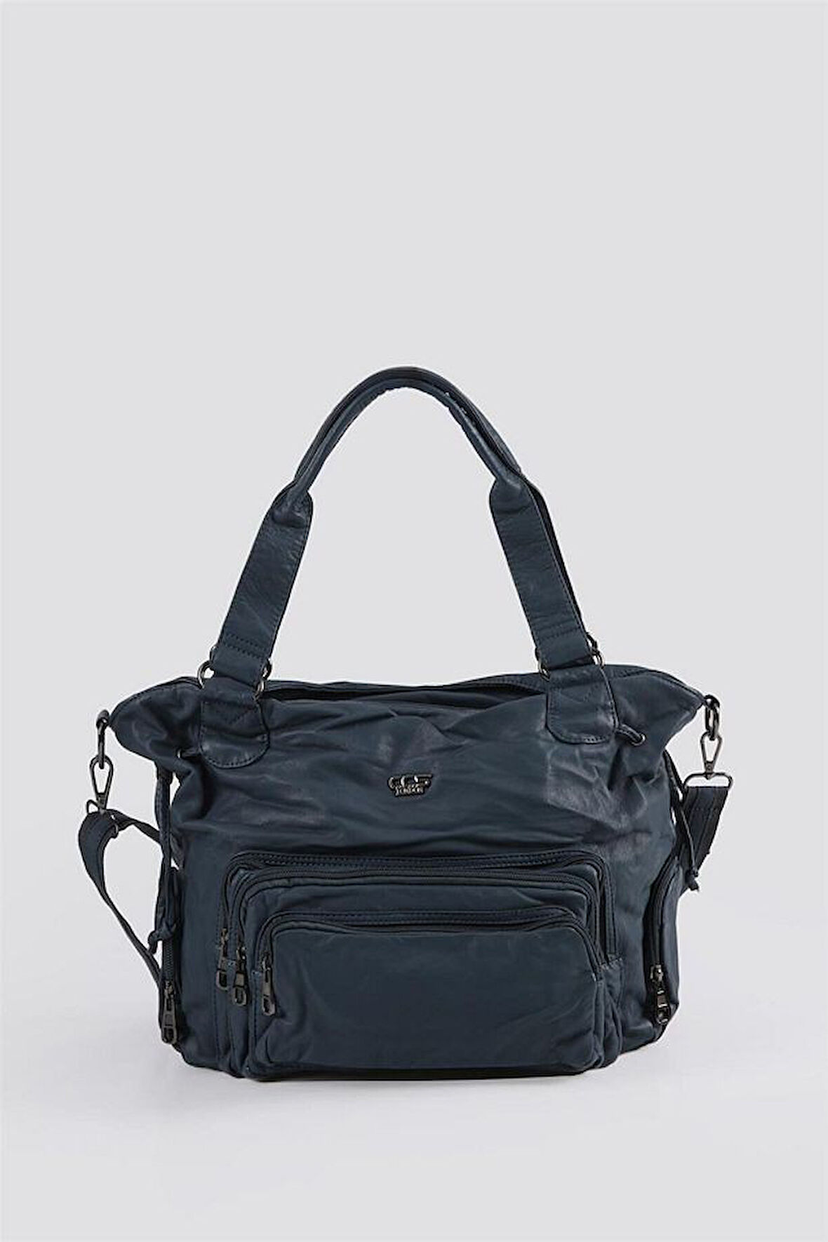 Katti Mavi Cilt Omuz Çantası