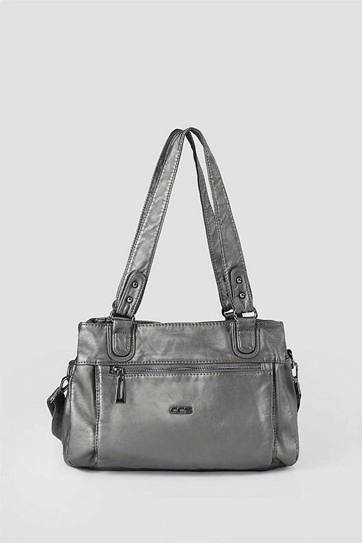 Zuwer Gri Cilt Omuz Çantası