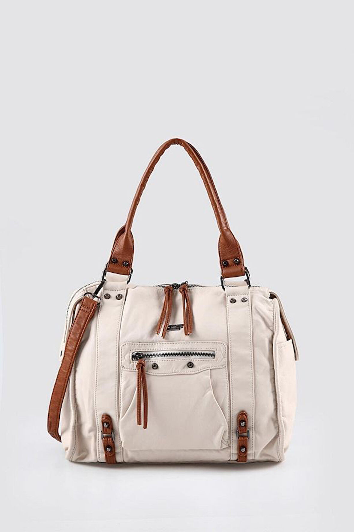 Abga Bej Cilt Omuz Çantası