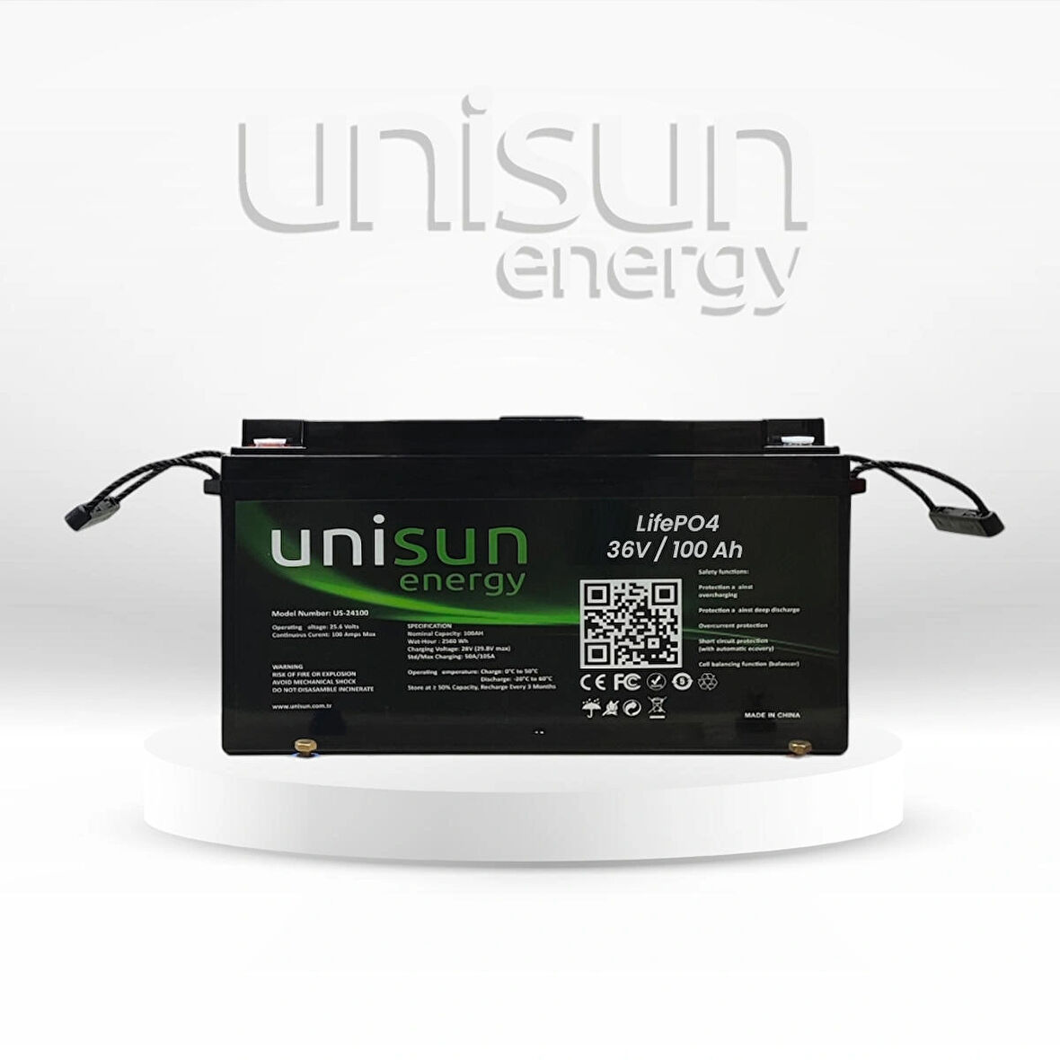 38,4V 100AH Lifepo4 Batarya + Ekran + Bluetooth ( 36V Sistem ) Unisun Enerji