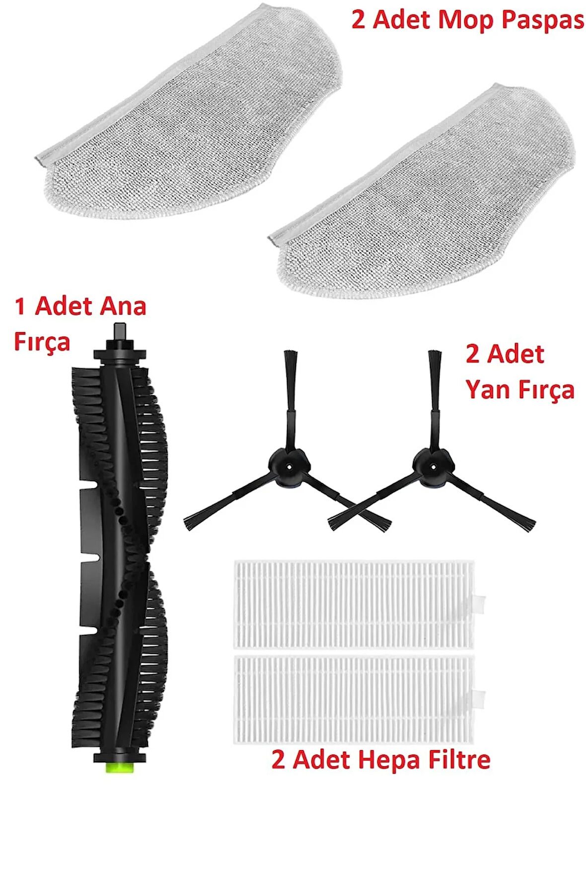 +360 s10 Robot Süpürge Yedek Filtre Fırça Mop paspas Seti