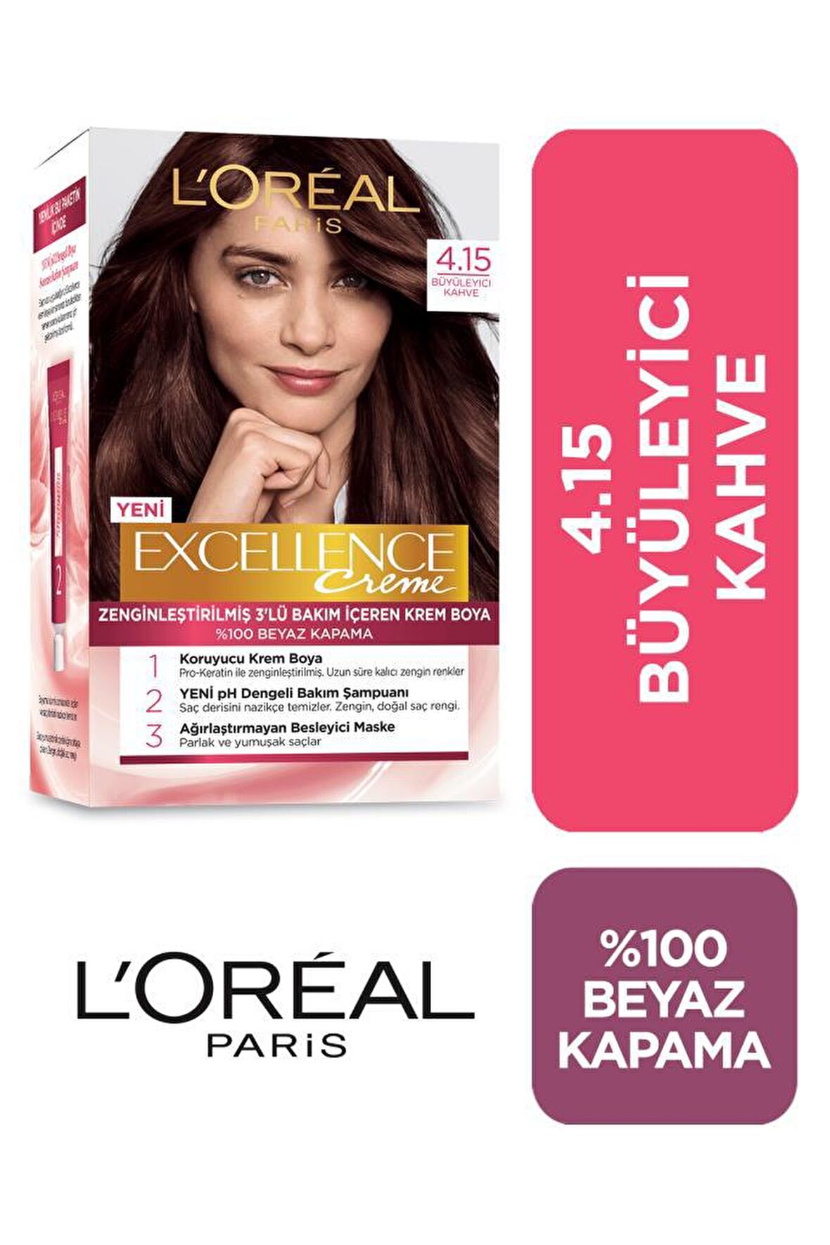 L'Oréal Paris Excellence Creme Saç Boyası 4-15 Büyüleyici Kahve