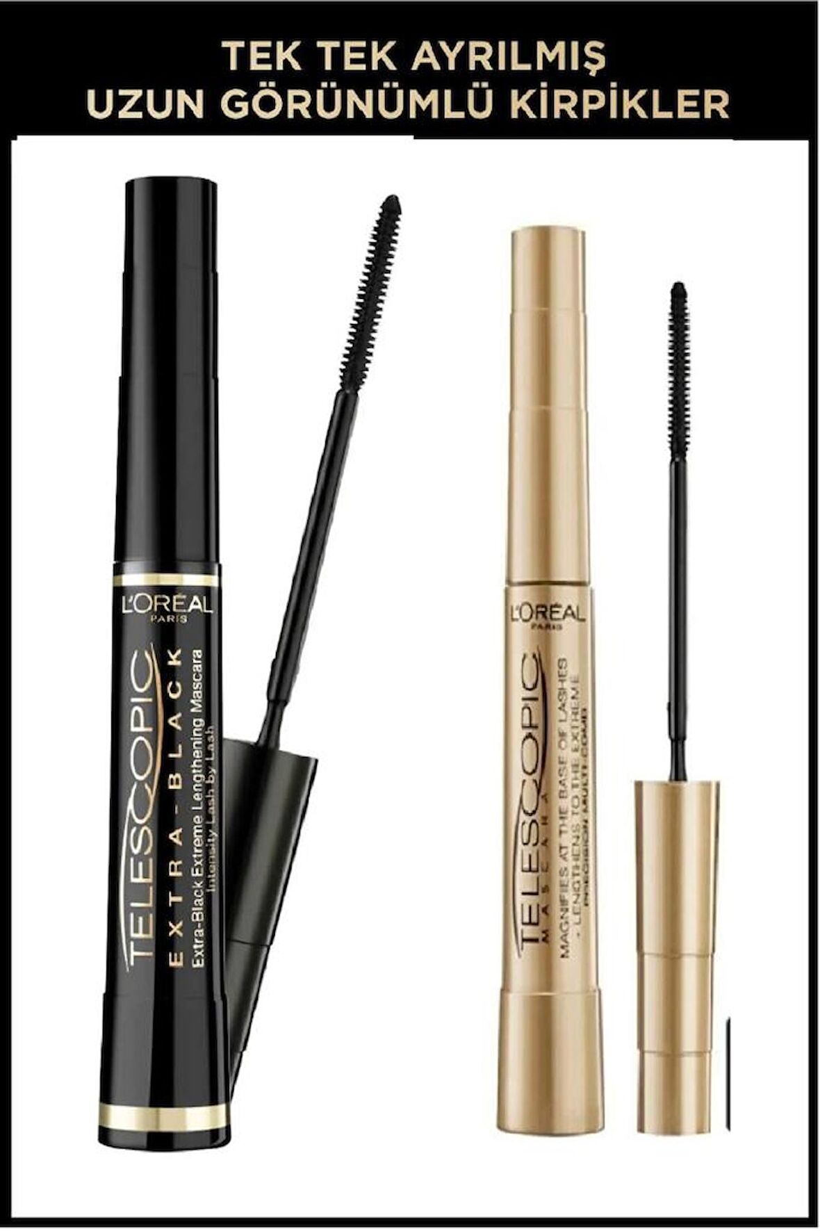 Loreal Paris Telescopic Carbon Black Maskara & Telescopic Gold Maskara Siyah 2'li Set