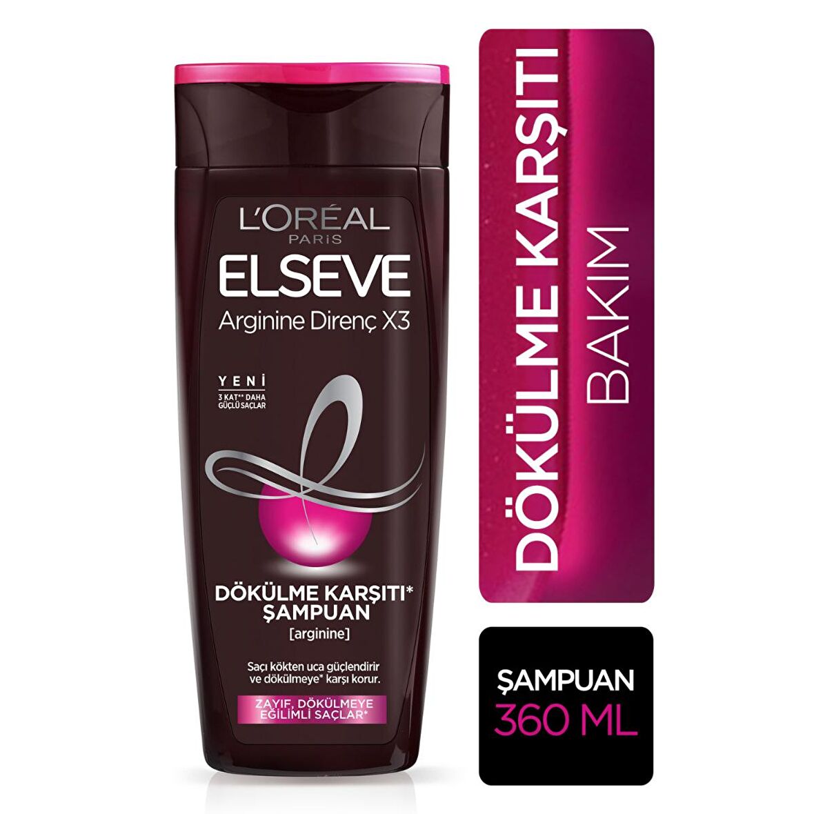 Elseve Arginine Direnç X3 Zayıf Saçlar İçin Canlandırıcı Şampuan 360 ml