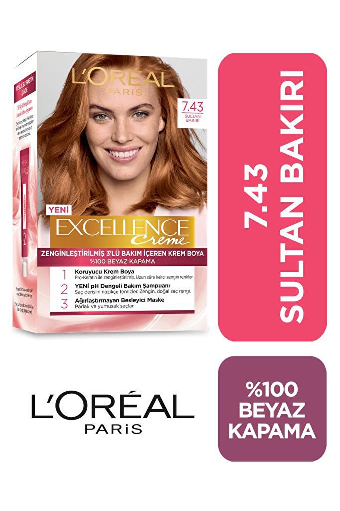 L'Oréal Paris Excellence Creme Saç Boyası 7-43 Sultan Bakırı
