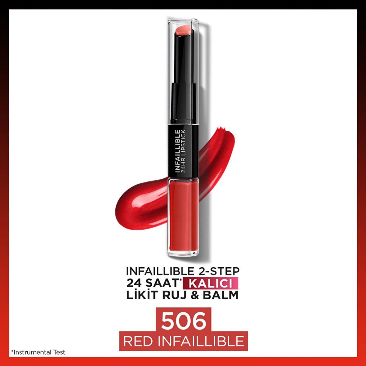 L'Oréal Paris Infaillible 2-Step 24 Saat Kalıcı Likit Ruj & Balm - 506 Red Infaillible