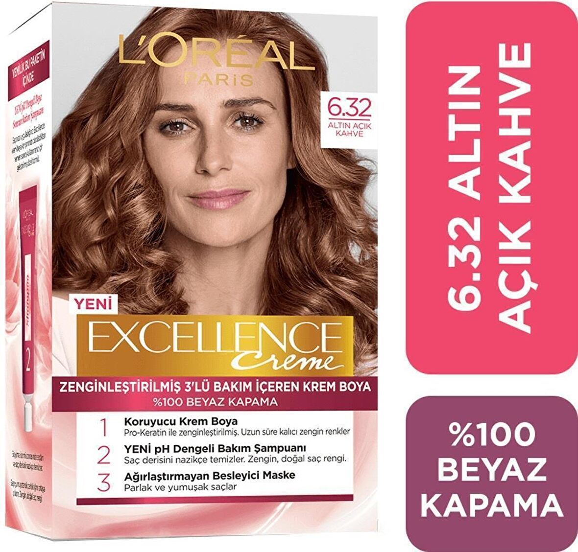 L'Oréal Paris Excellence Creme Saç Boyası 6-32 Altın Açık Kahve
