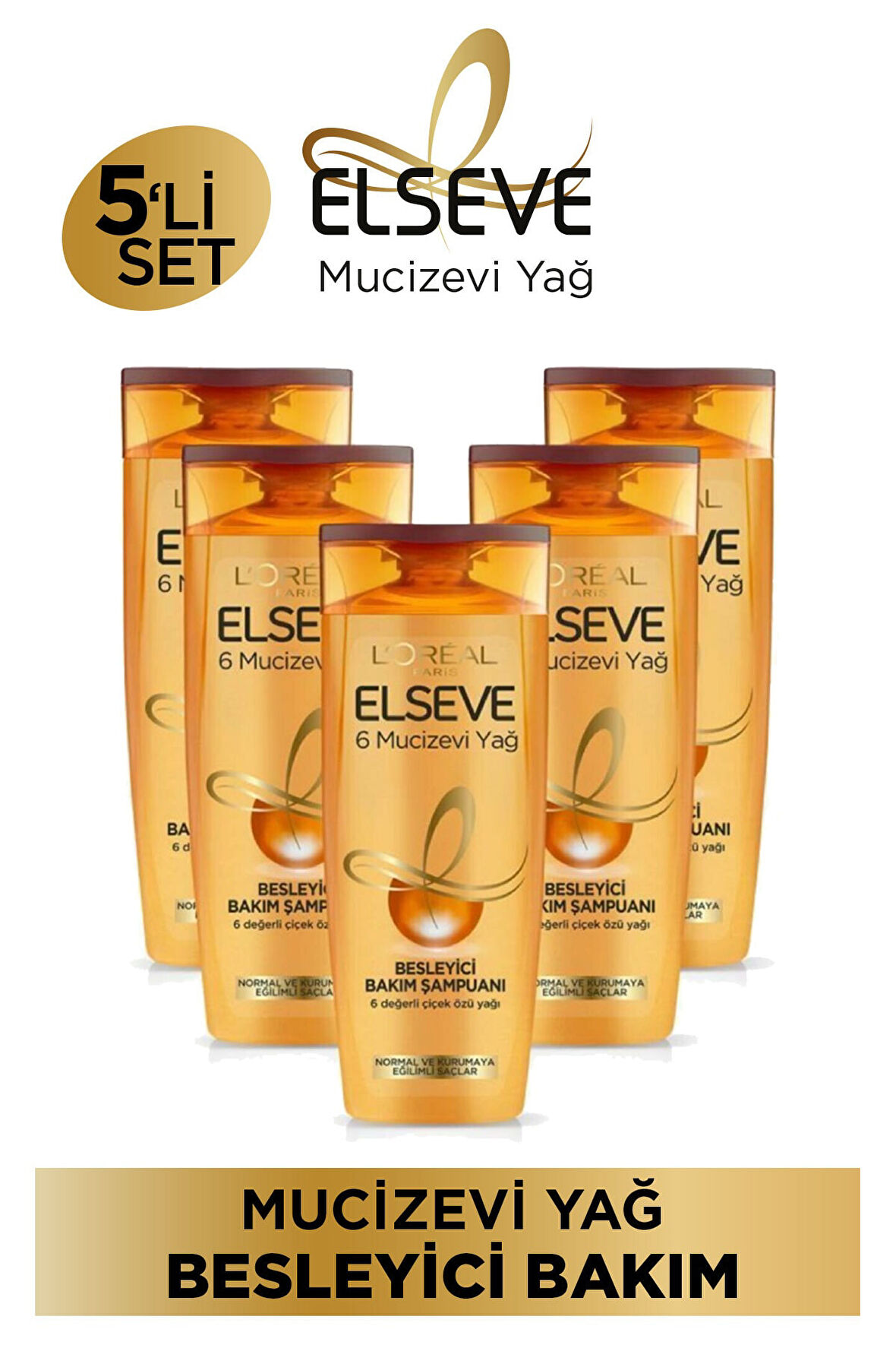 Elseve Mucizevi Yağ Besleyici Şampuan Amla Yağı 360 ml x 5 Adet