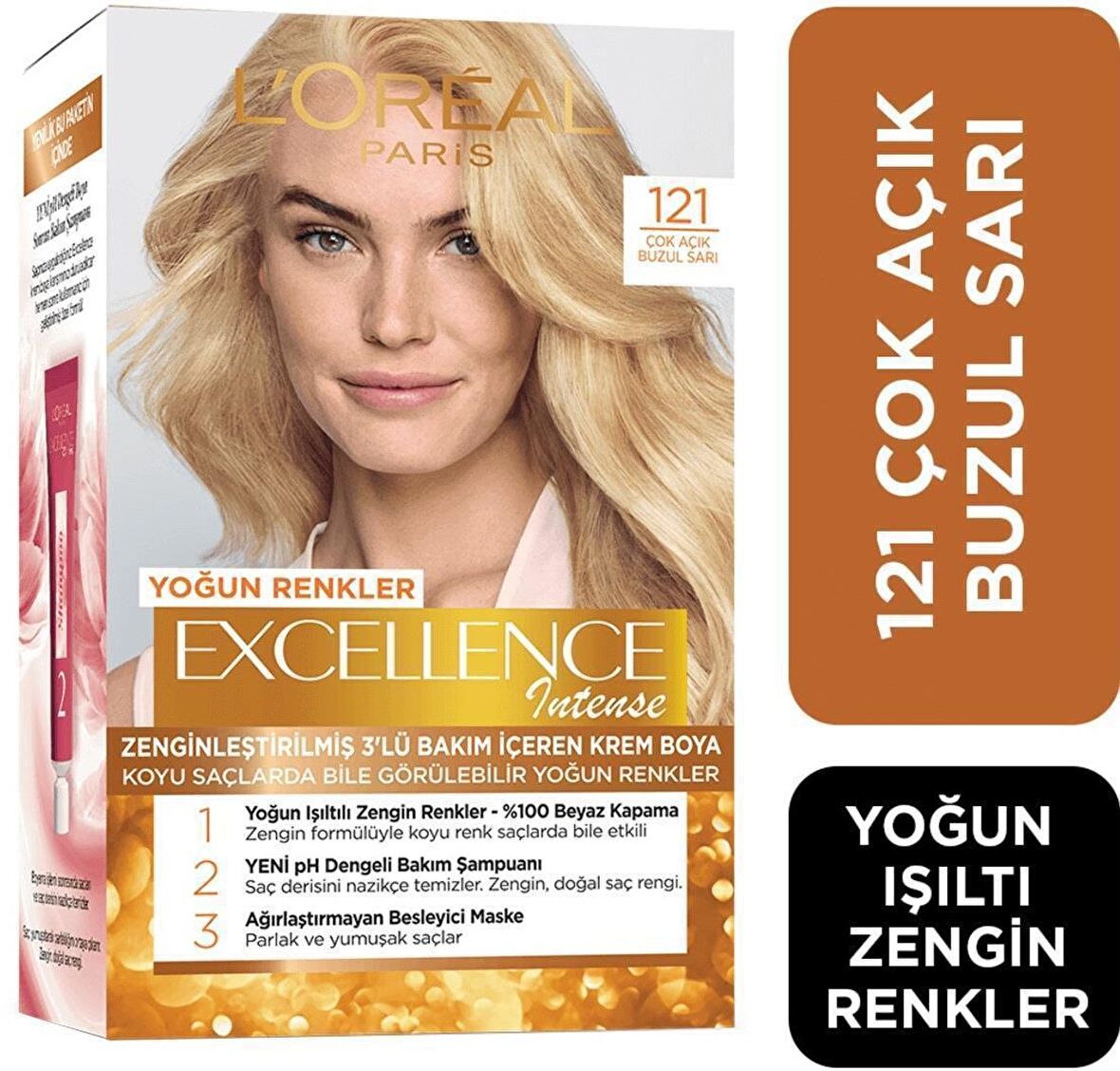 Loreal Excellence Intense Krem Saç Boyası 121 Çok Açık Buzul Sarı