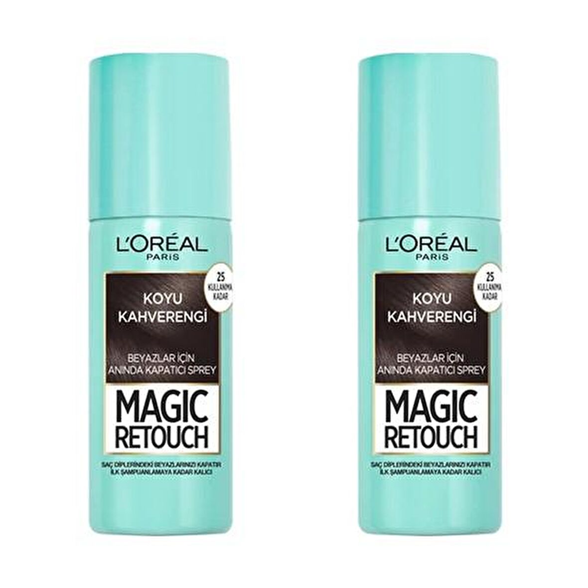 L'Oréal Paris Magic Retouch Beyaz Dipleri Kapatıcı Sprey - Koyu Kahverengi 2 Adet