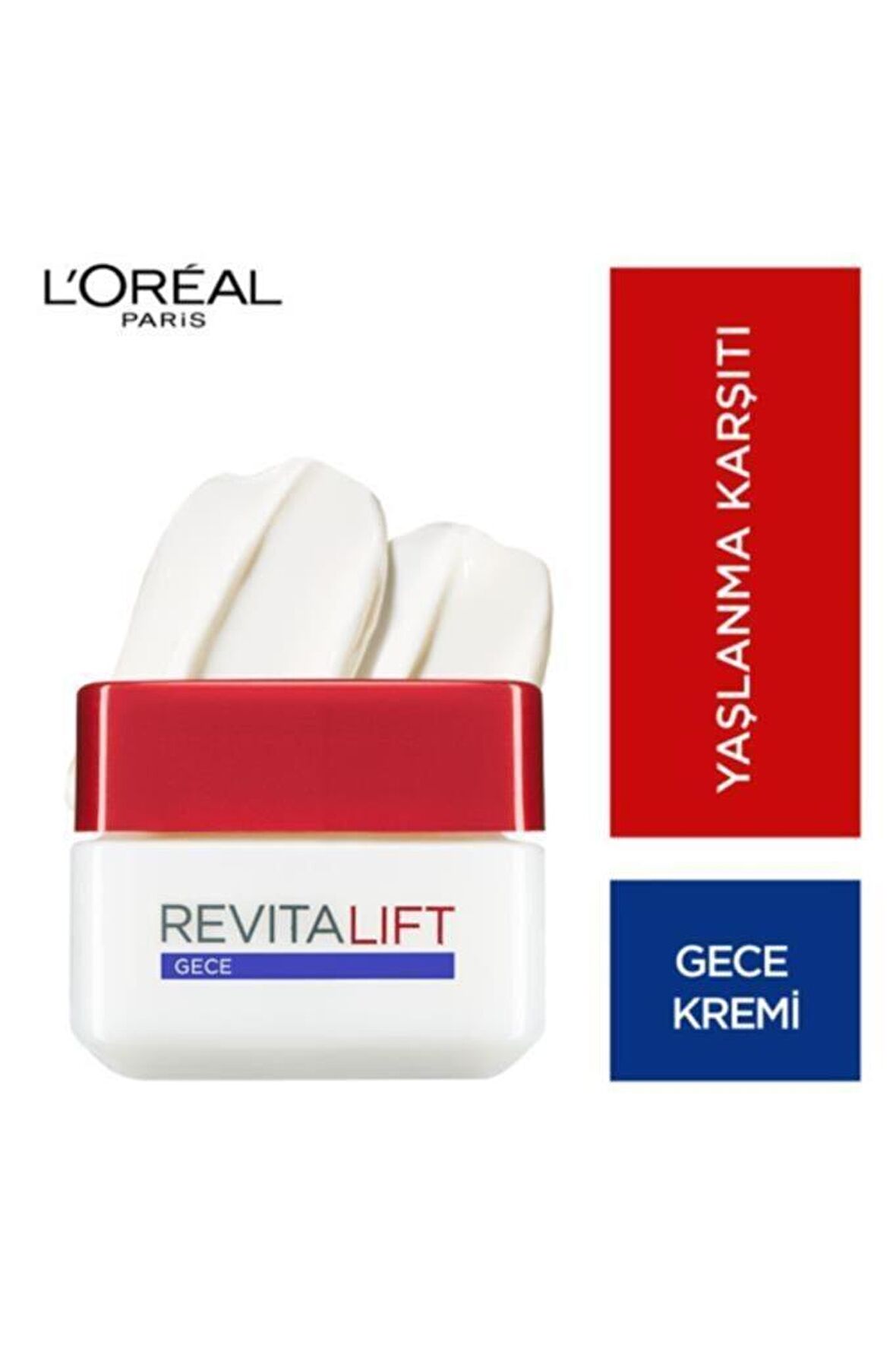 Loreal Paris Revitalift Kırışıklık Karşıtı Hyalüronik Asit 30 Yaş + Gece Yüz ve Boyun Kremi 50 ml 