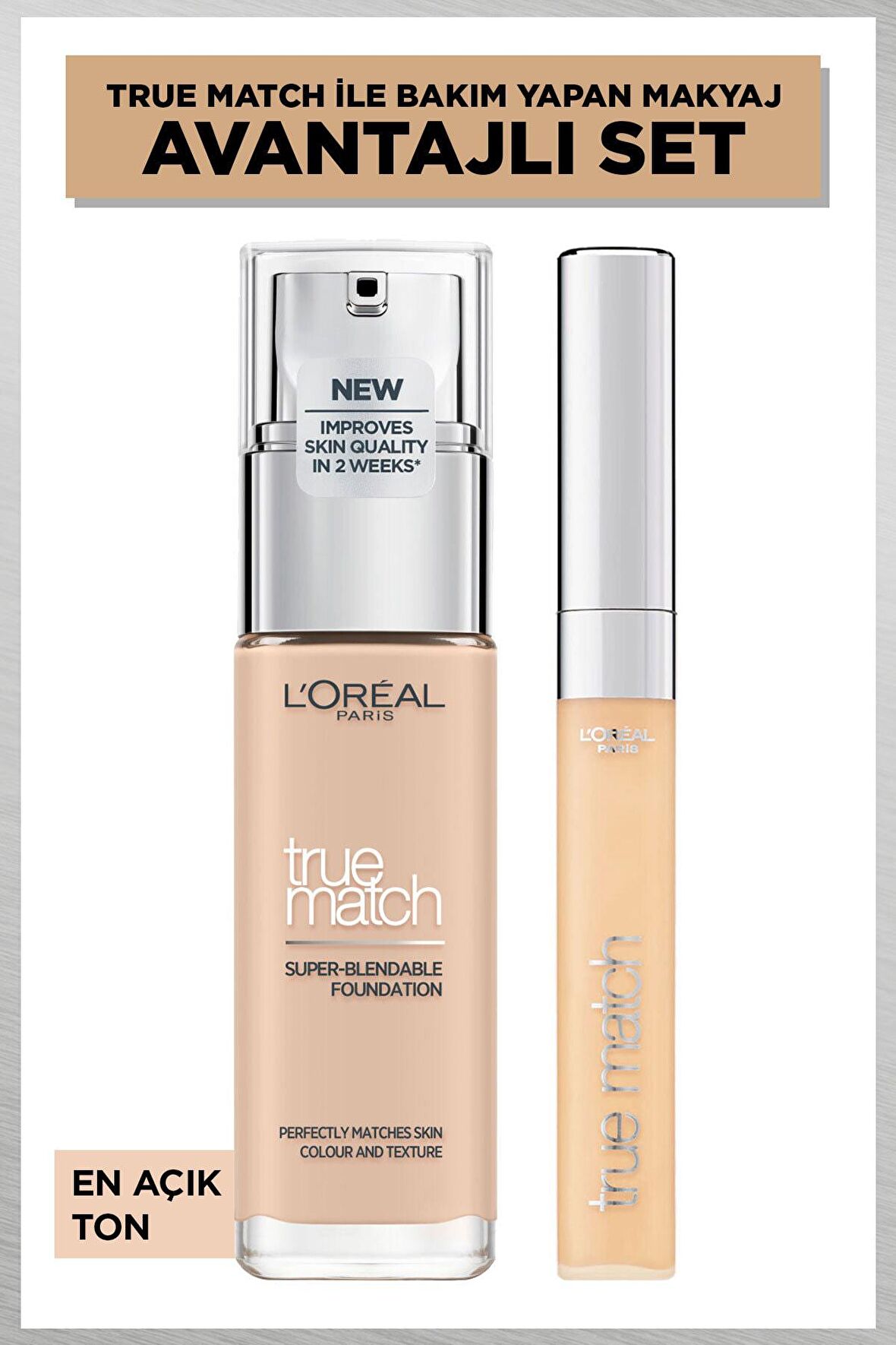 L'oréal Paris True Match Bakım Yapan Fondöten 1r Rose Ivory & True Match Kapatıcı 1n Ivory