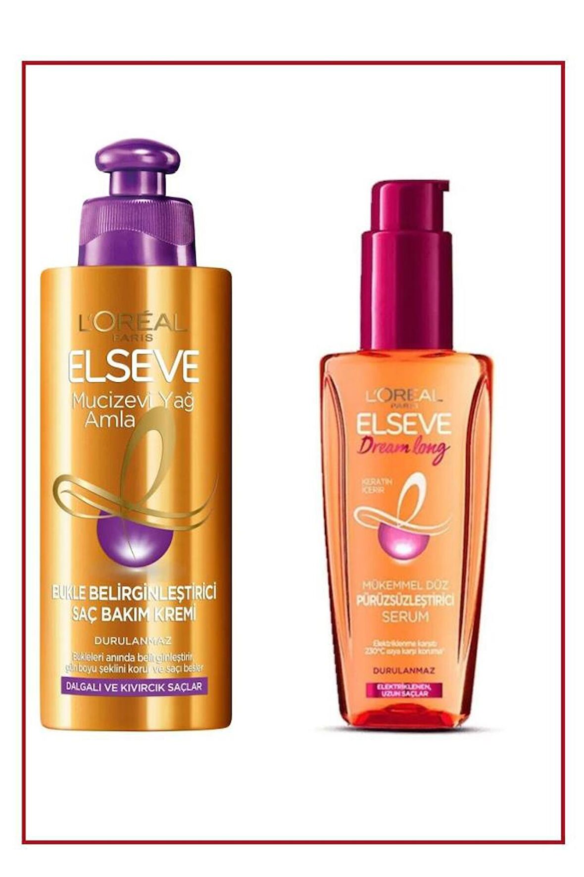 Elseve Dream Long Pürüzsüzleştirici Serum 100 ml+ Amla Bukle Belirginleştirici Saç Bakım Kremi 200ml