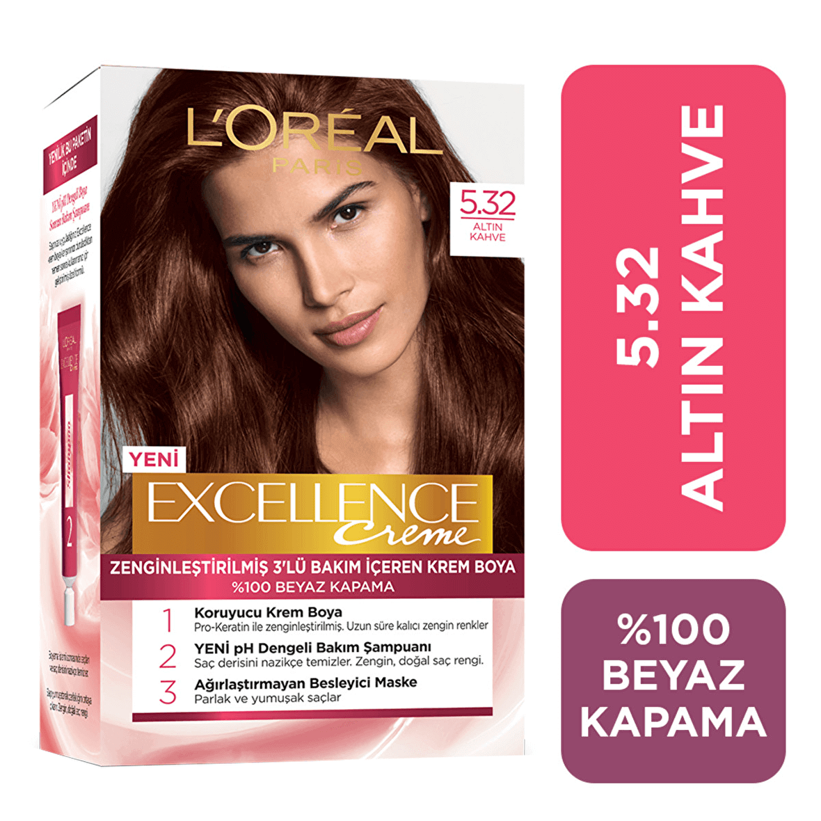 Loreal Excellence Creme Saç Boyası 5.32 Altın Kahve