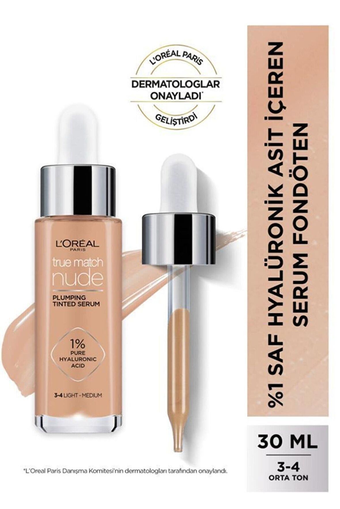 L'Oréal Paris True Match Nude Fondöten Serum 3-4 Light Medium