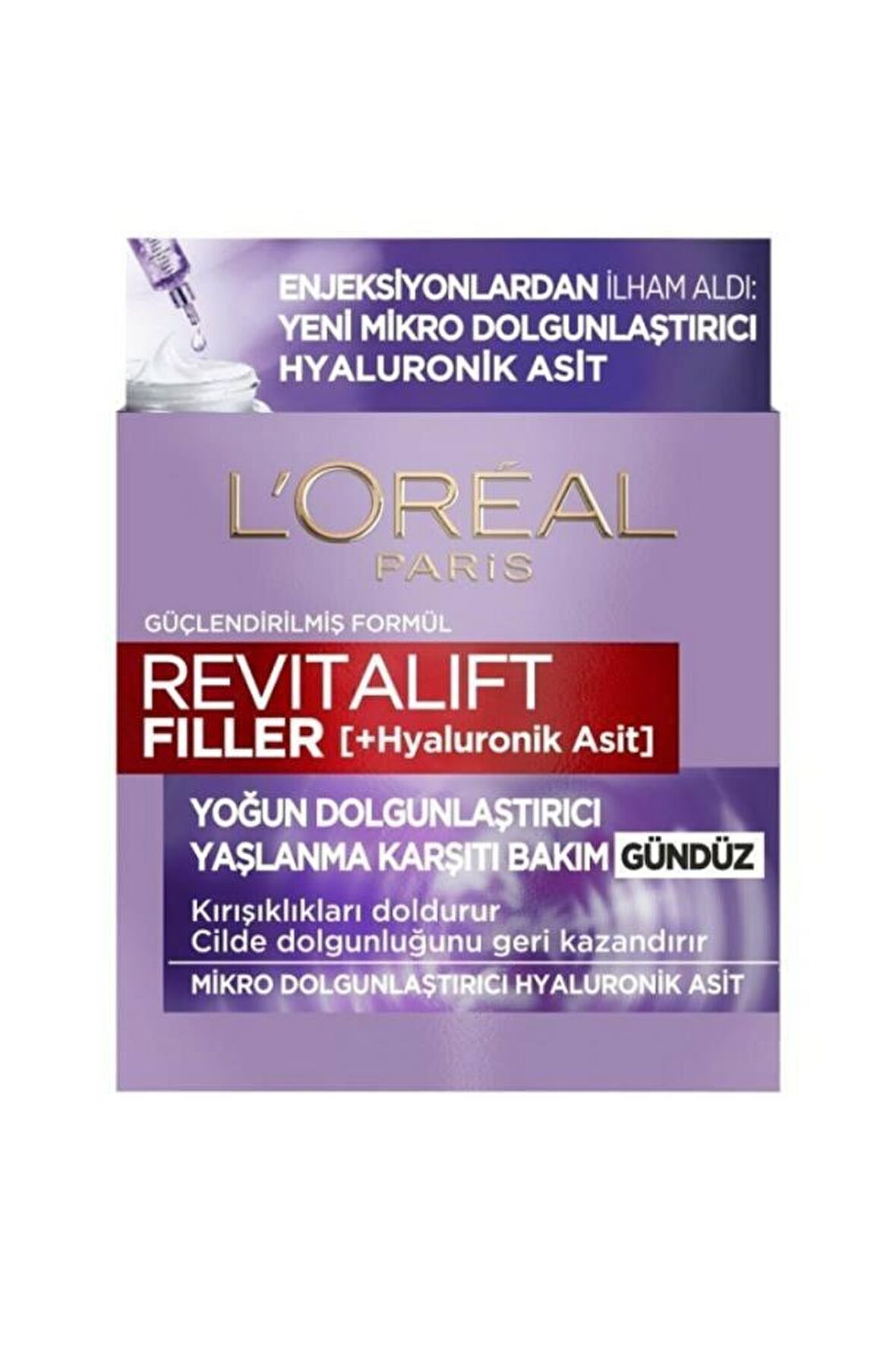 L'Oréal Paris Revitalift Filler Yoğun Dolgunlaştırıcı Yaşlanma Karşıtı Gündüz Kremi - Hyaluronik Asit 50 ml