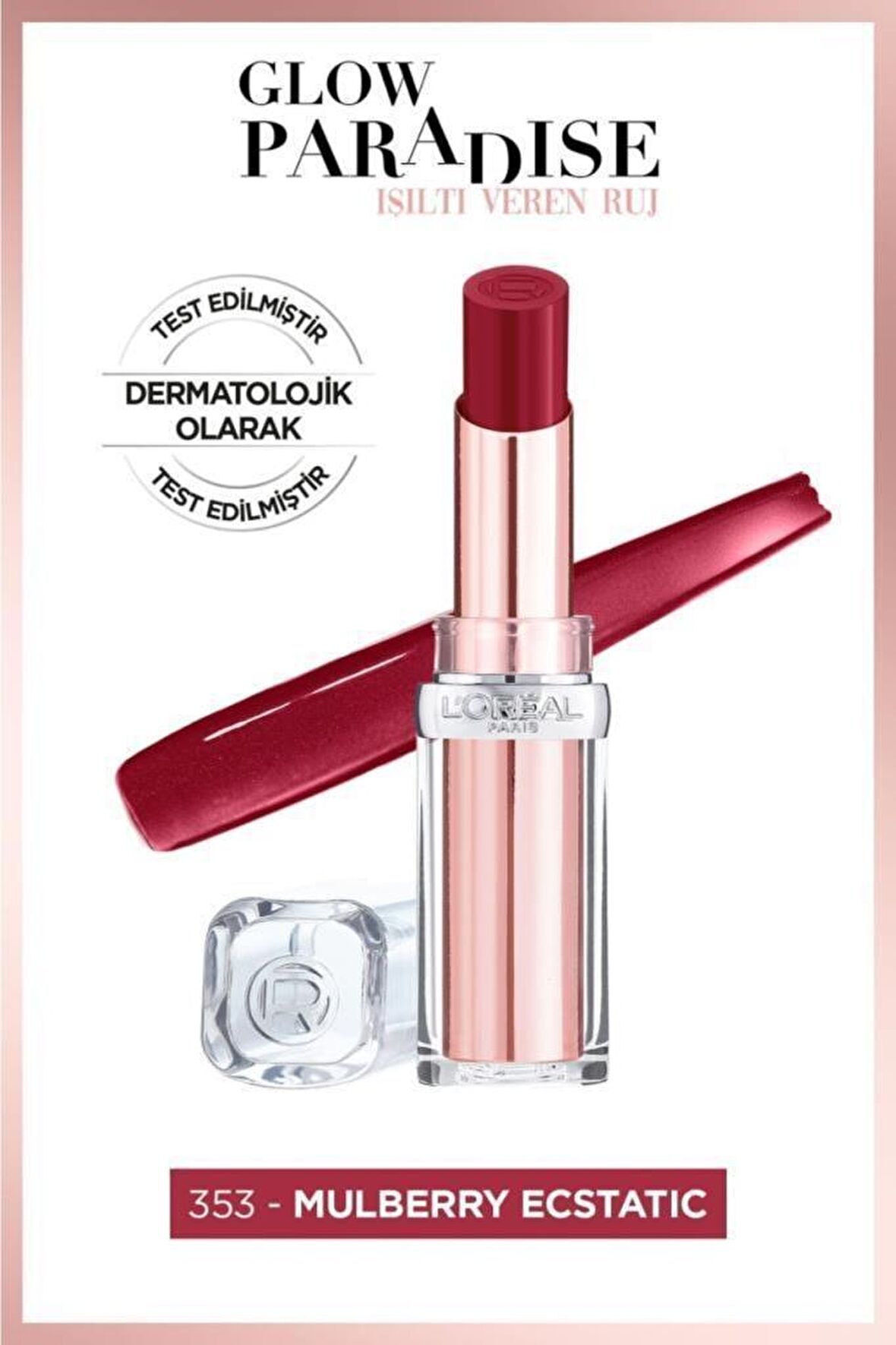 L'Oréal Paris Glow Paradise Balm-in-Lipstick - Işıltı Veren Ruj 353 Mulberry Ecstatic