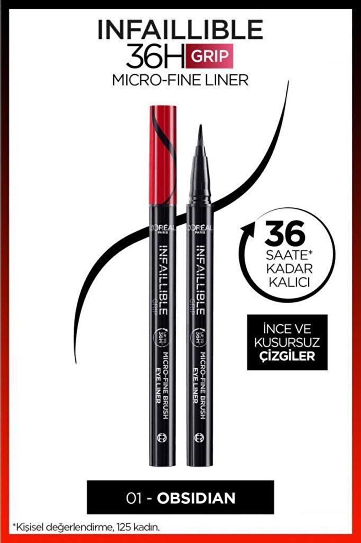 L'Oréal Paris Infaillible 36H Grip Micro Fine Eyeliner 01 Obsidian - Siyah