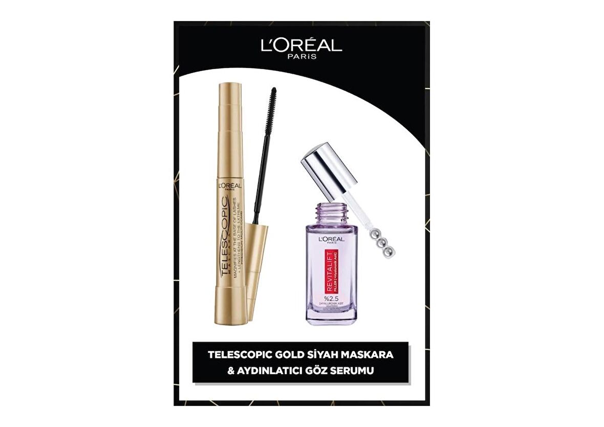 L'Oreal Paris Telescopic Maskara & Revitalift Filler Aydınlatıcı Göz Serumu