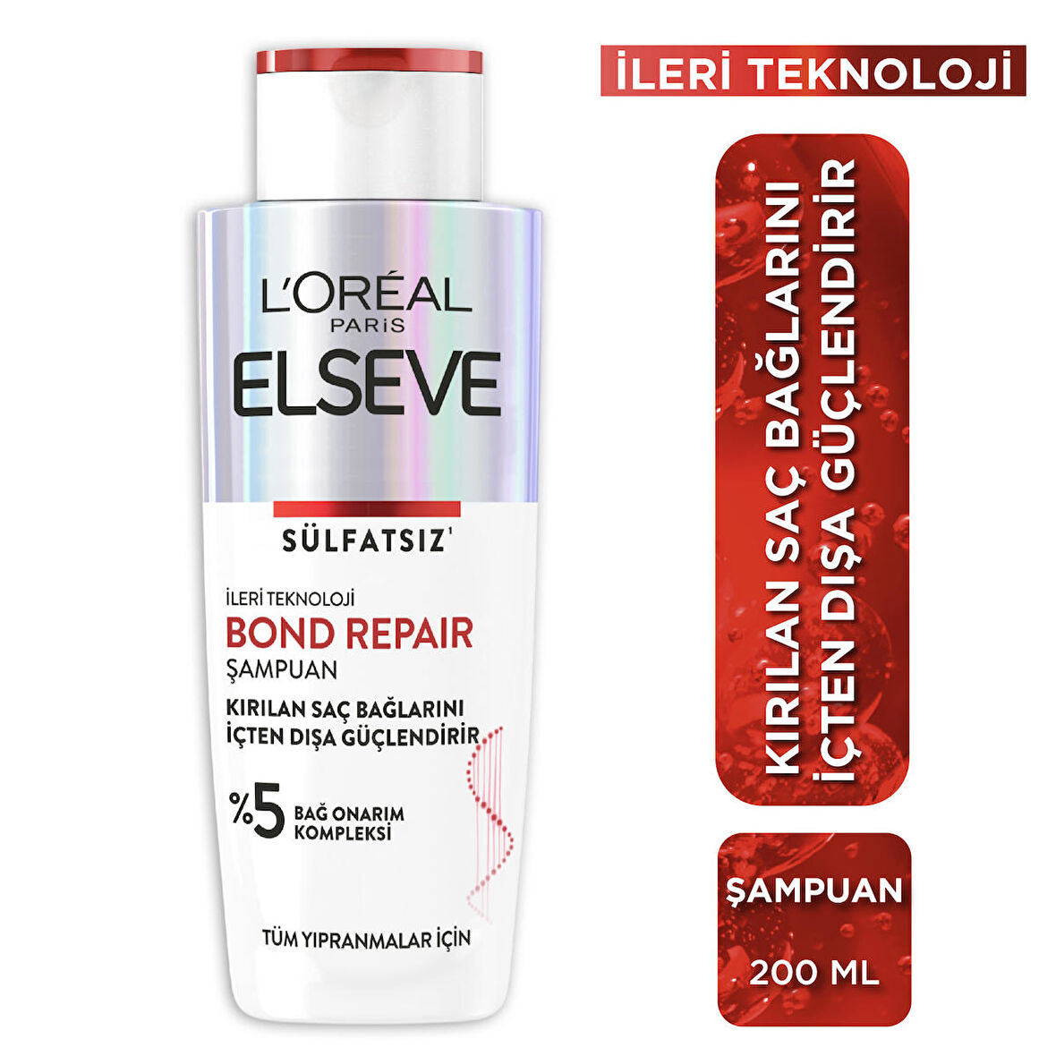 L'Oréal Paris Bond Repair Tüm Yıpranmalar için Saç Bağlarını Güçlendirici Şampuan 200 ml