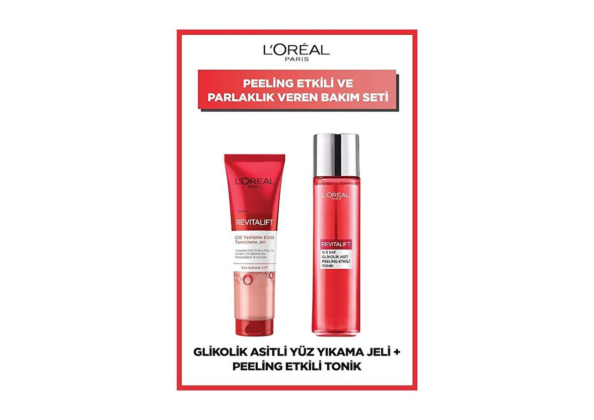 L'Oreal Paris Revitalift %5 Saf Glikolik Asit Peeling Etkili Tonik & Cilt Yenileme Etkili Temizleme Jeli 150 Ml