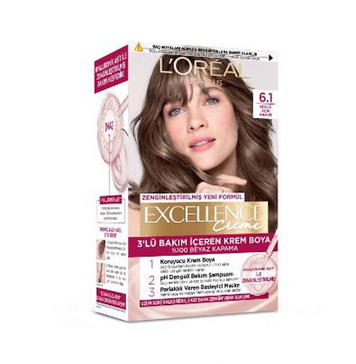Loreal Excellence Creme 6.1 Küllü Açık Kahve