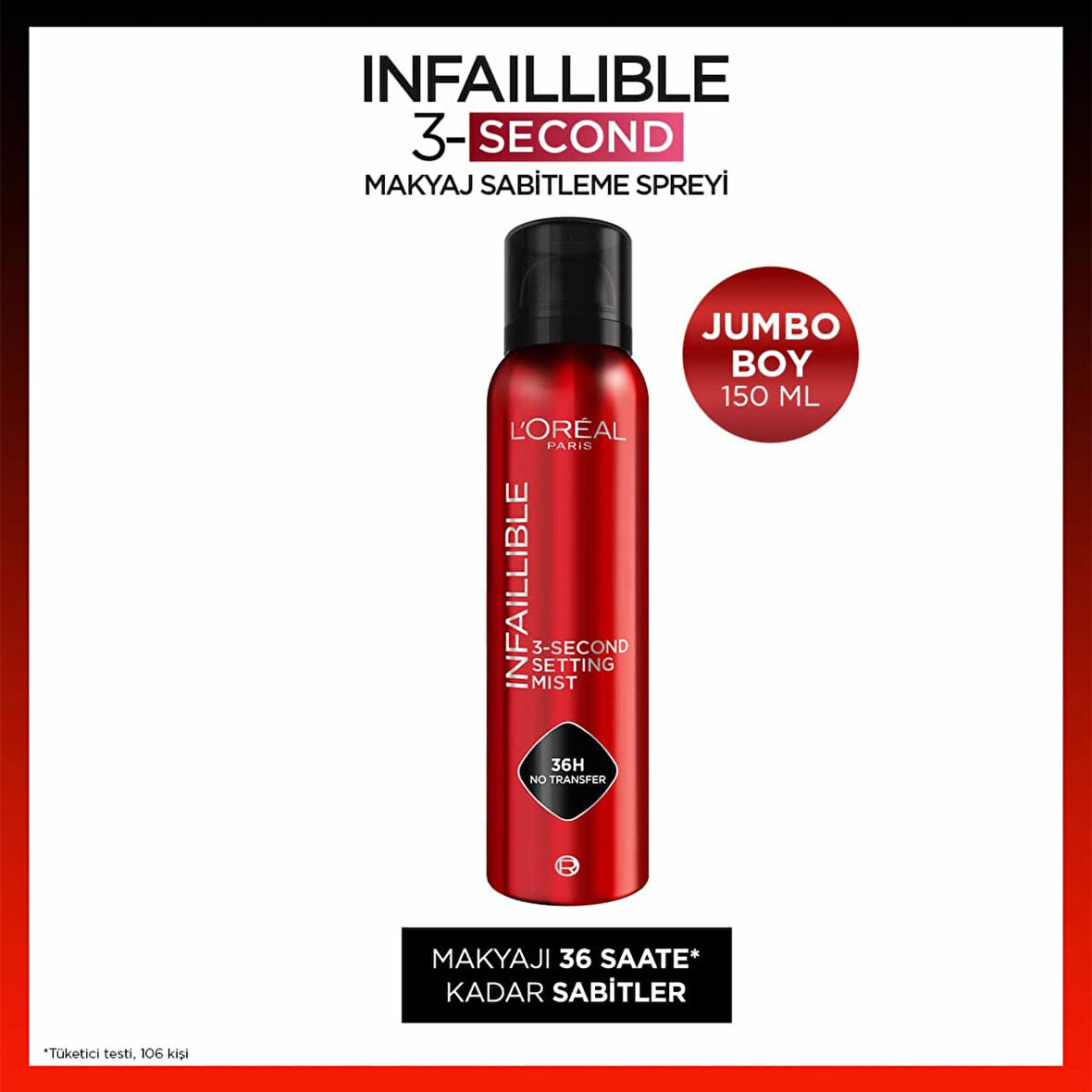 L'Oréal Paris Infaillible 3-Second Jumbo Makyaj Sabitleme Spreyi