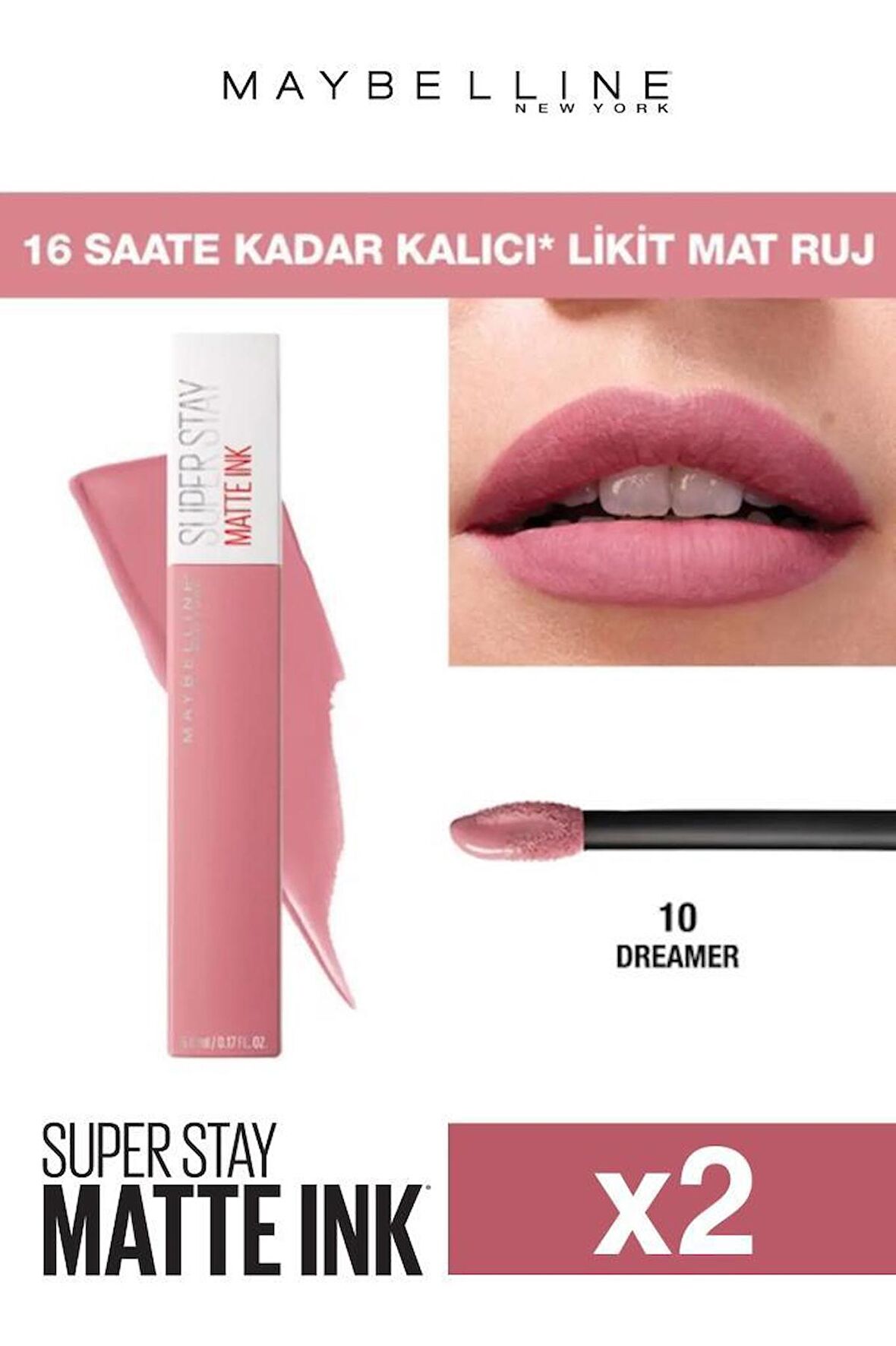 Super Stay Matte Ink Ruj - 10 Dreamer X2