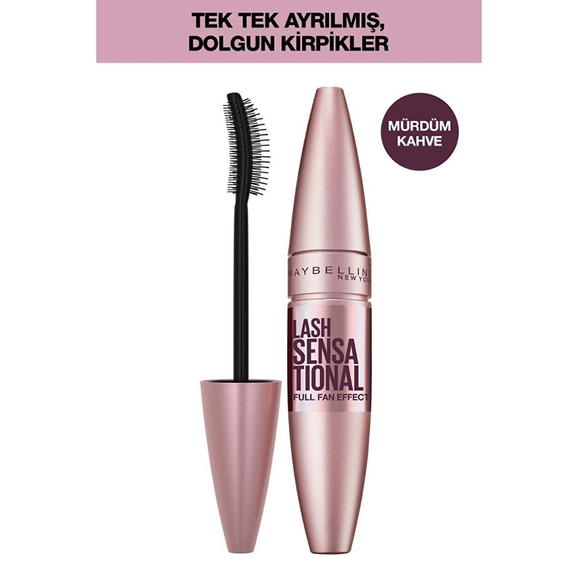 Maybelline Lash Sensational Fiber Fırça Mürdüm Kahve Rimel