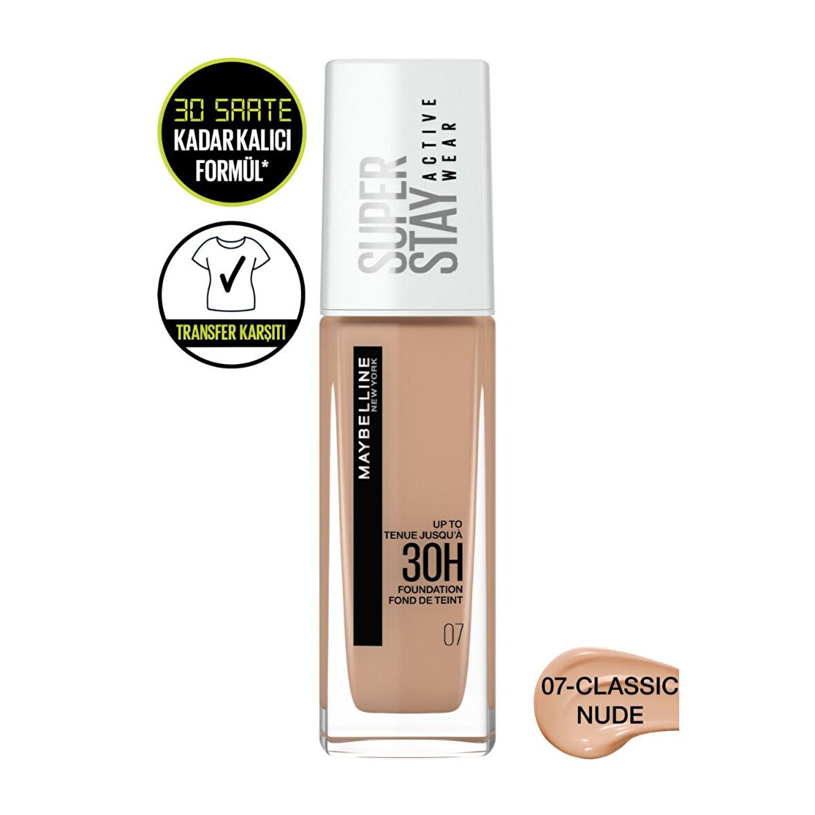 Maybelline New York Superstay Active Wear Fondöten - 07 Classic Nude