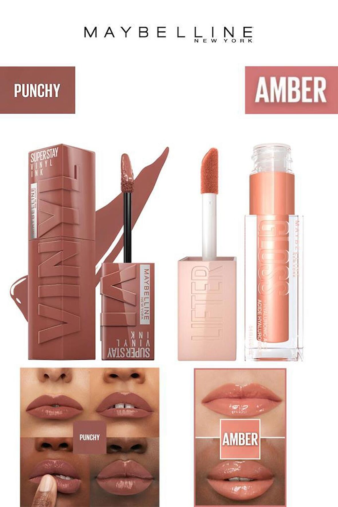 Maybelline Dudak Dolgunlaştırıcı Parlatıcı Kalıcı Işıltılı Dudaklar Nemlendirici Lip Gloss Seti 120 Puncyh-007 Amber