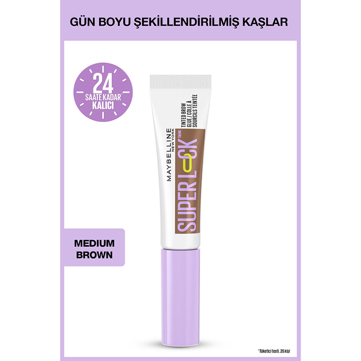 Super Lock Brow Glue Kaş Sabitleyici Maskara - Medium Brown