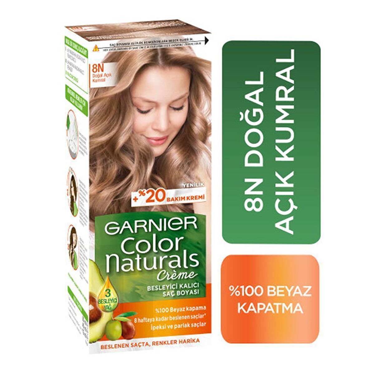 Garnier No:8N Doğal Açık Kumral Color Naturals Boya