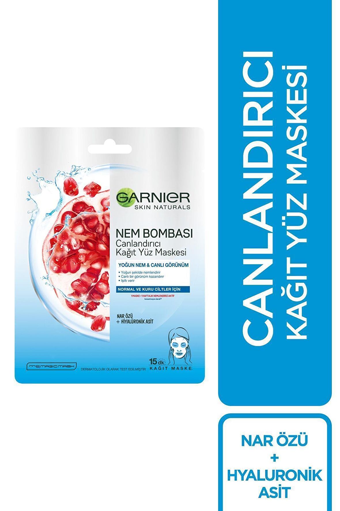 Garnier Nem Bombası Canlandırıcı Kağıt Maskesi