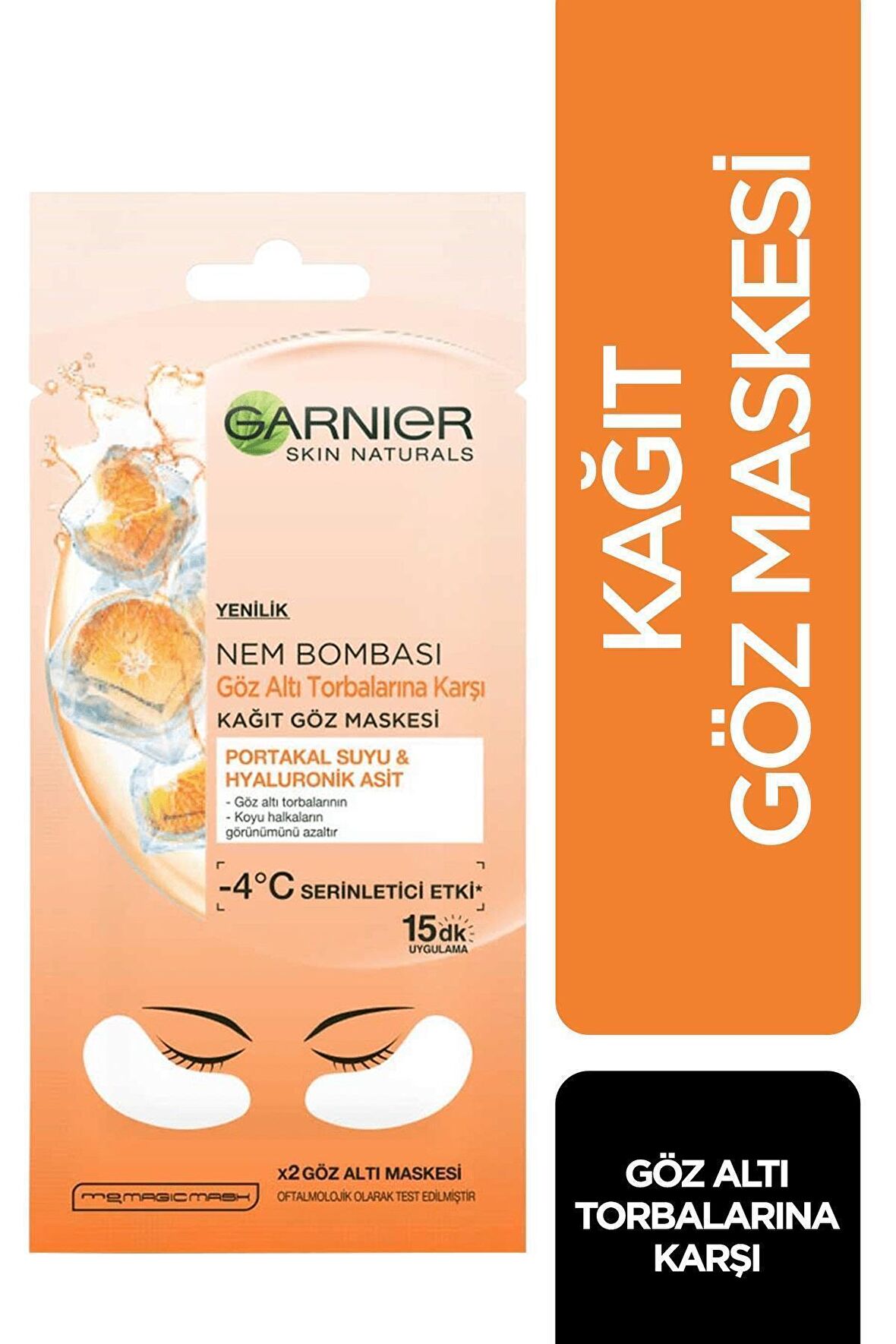 Garnier Nem Bombası Kağıt Göz Maskesi Portakal Suyu