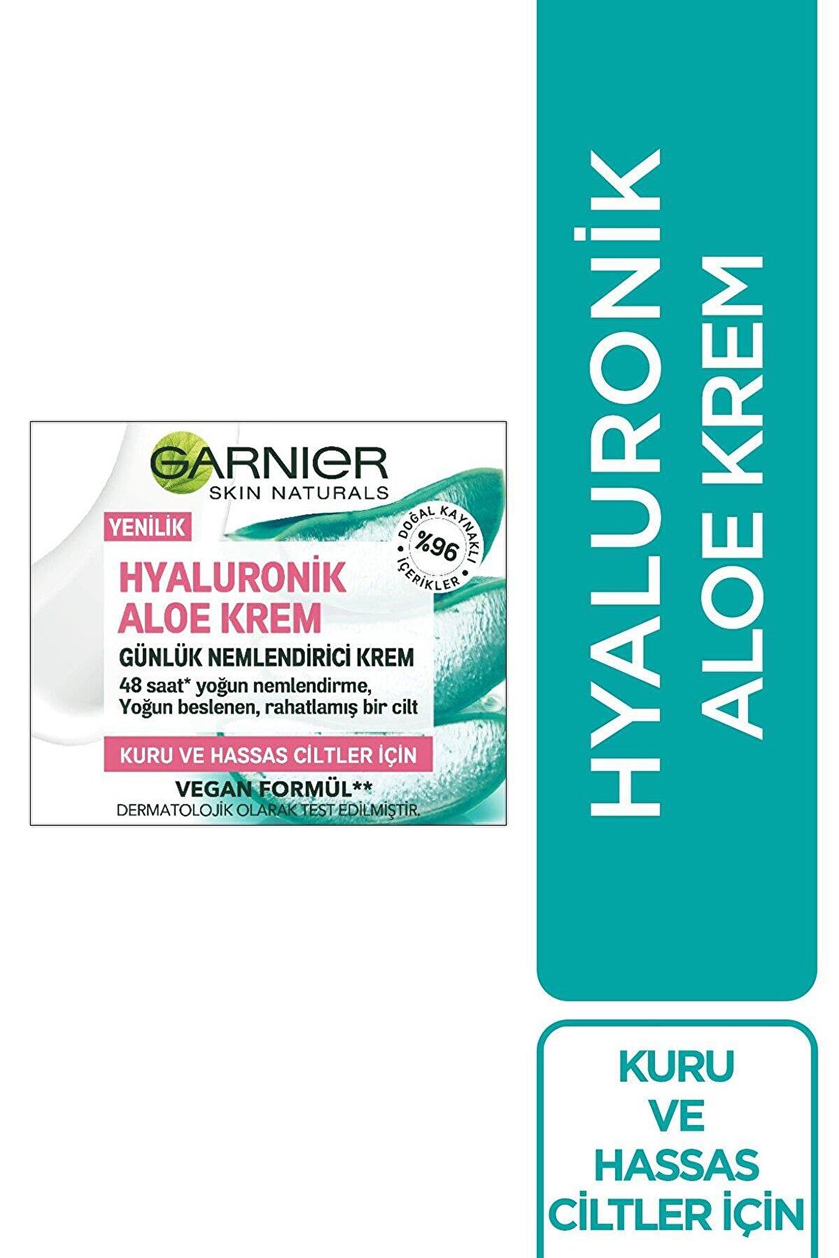 Garnier Hyaluronik Aloe Hassas ve Kuru Ciltler İçin Su Bazlı Yağsız Nemlendirici Yüz Bakım Kremi 