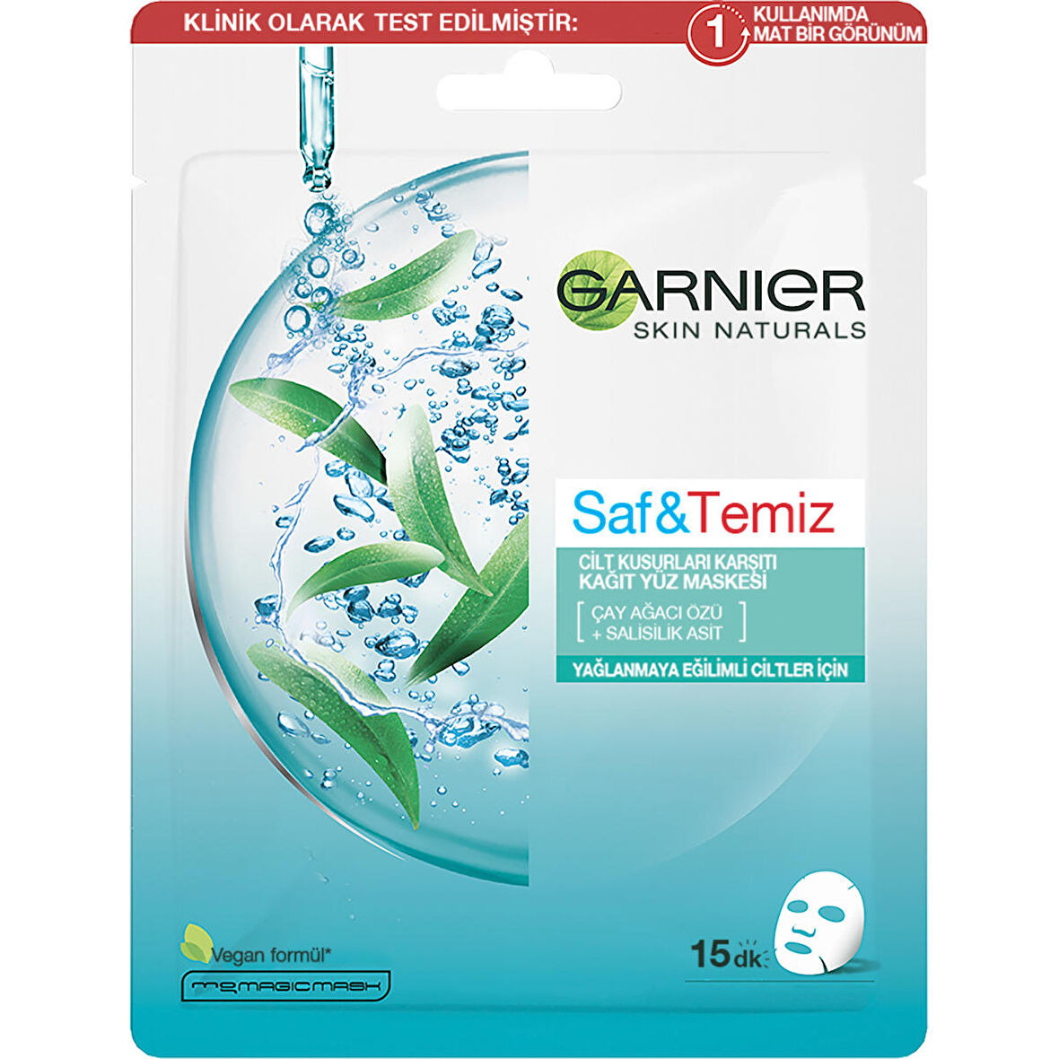 Garnier Saf & Temiz Cilt Kusurları Karşıtı Kağıt Yüz Maskesi