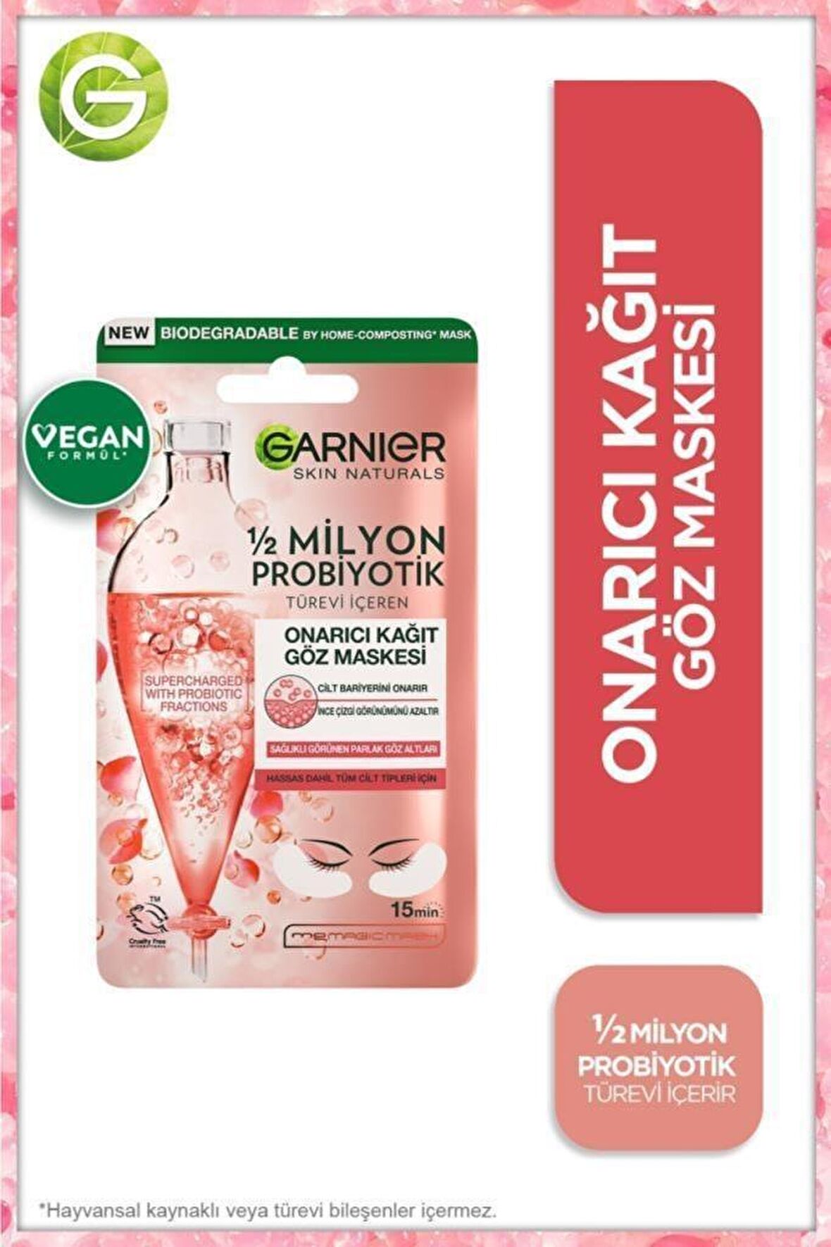 Garnier 1/2 Milyon Probiyotik Türevi İçeren Onarıcı Kağıt Göz Maskesi