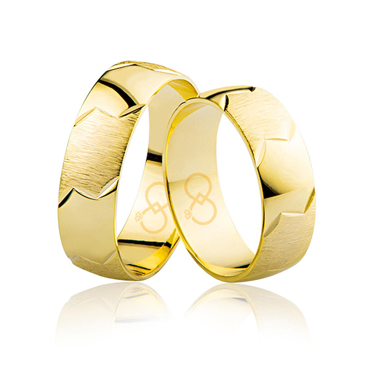 Sarı Bombeli Altın Alyans 3604-3