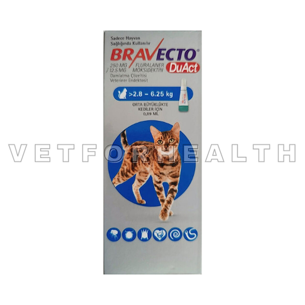 Bravecto DuAct 2.8-6.25 kg Kediler İçin Damla 0.89 ml 1 Tüp SKT:2026