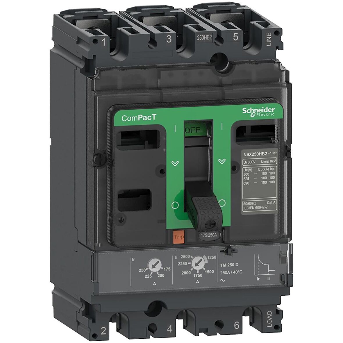 Schneider,NSX250H  TM250D 70kA LV431670