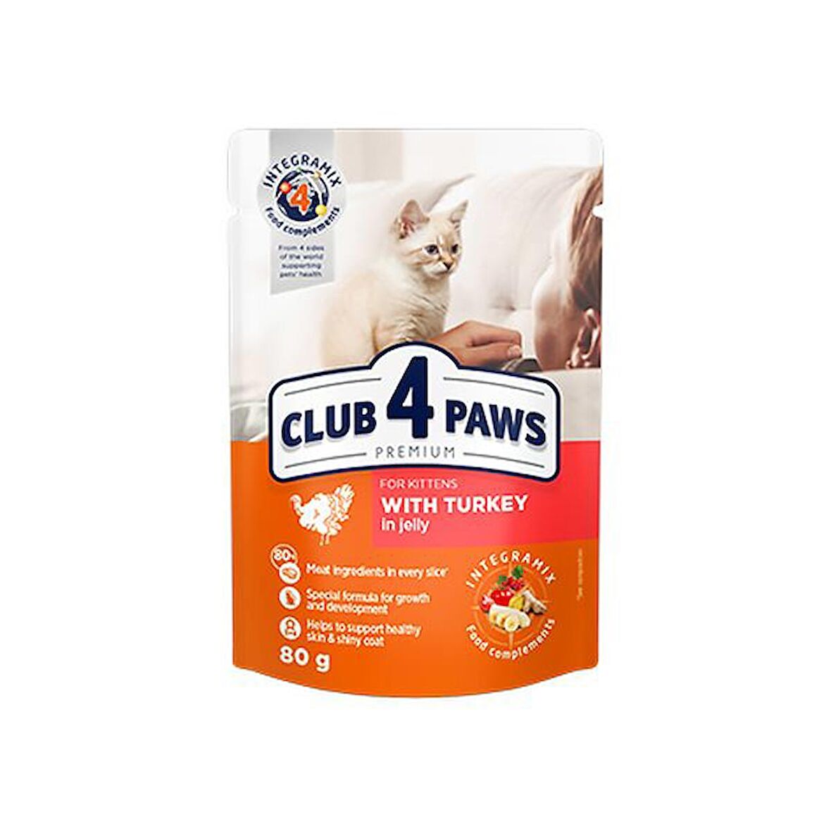 Club4Paws Hindili Premium Pouch Yavru Kedi Maması 80 Gr 456-C6426