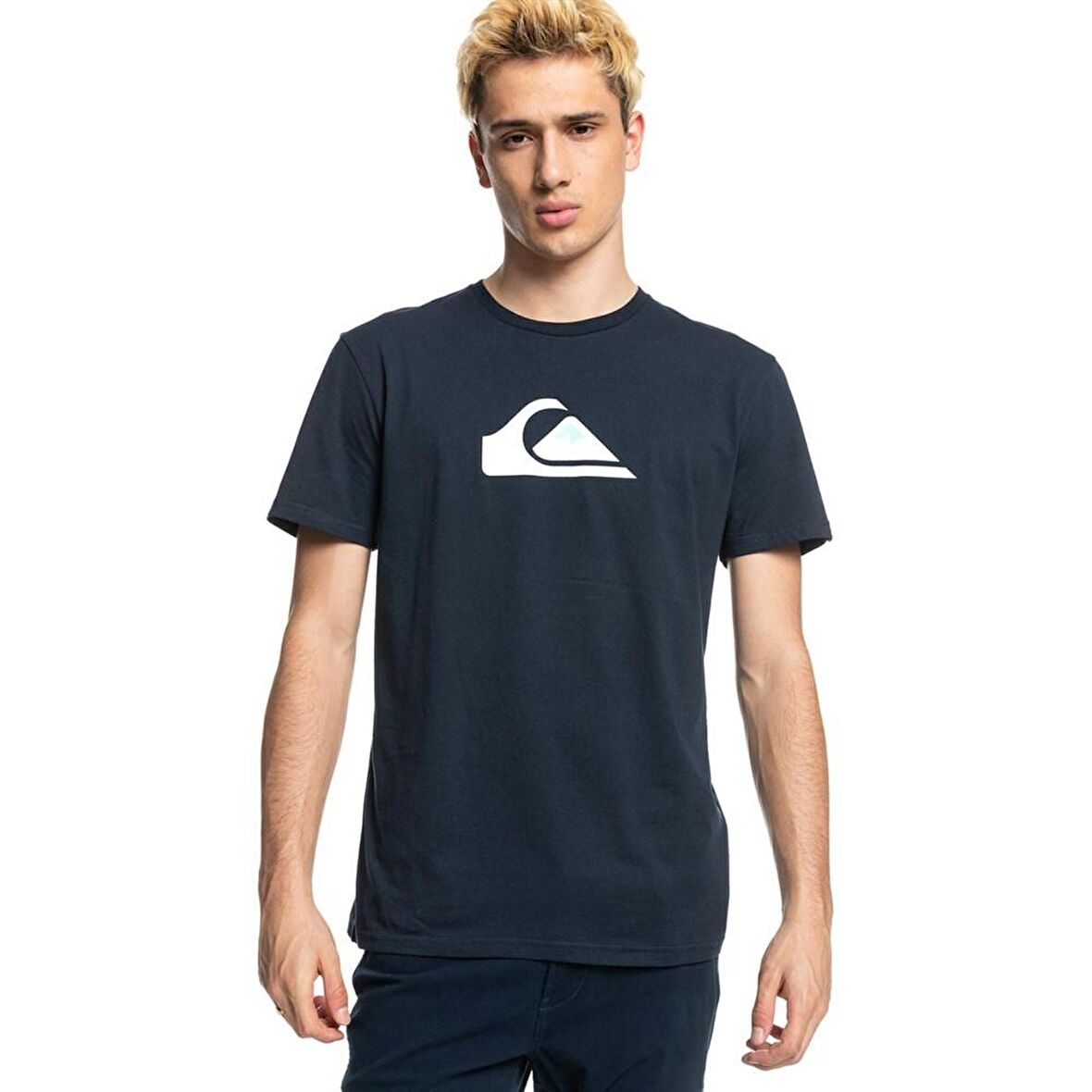 Quiksilver Bisiklet Yaka Lacivert Erkek T-Shirt EQYZT06534 COMPLOGO M TEES