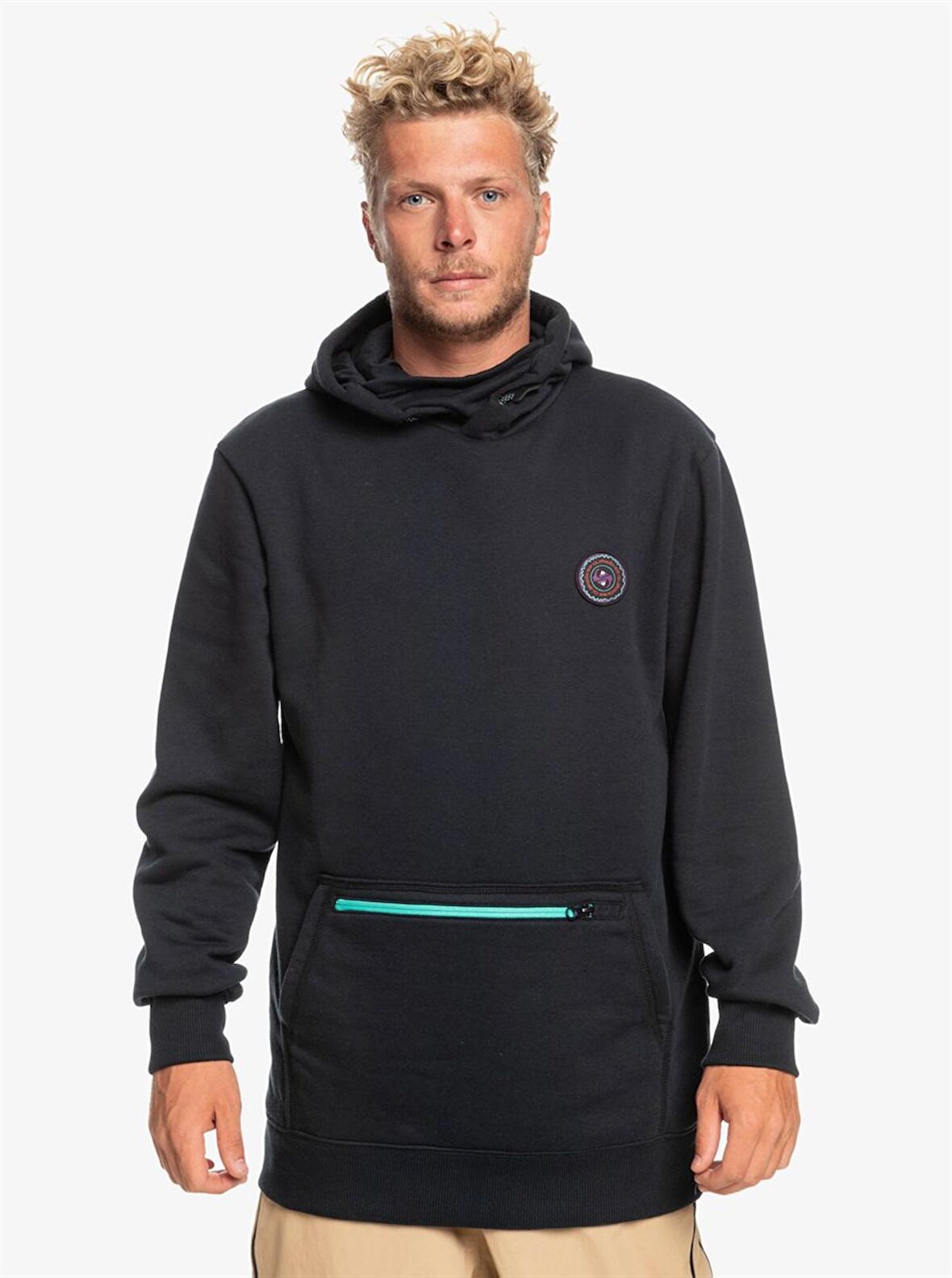 Quiksilver Siyah Erkek Polar Sweatshırt EQYFT04559BIG LOGO TECH HOODIE