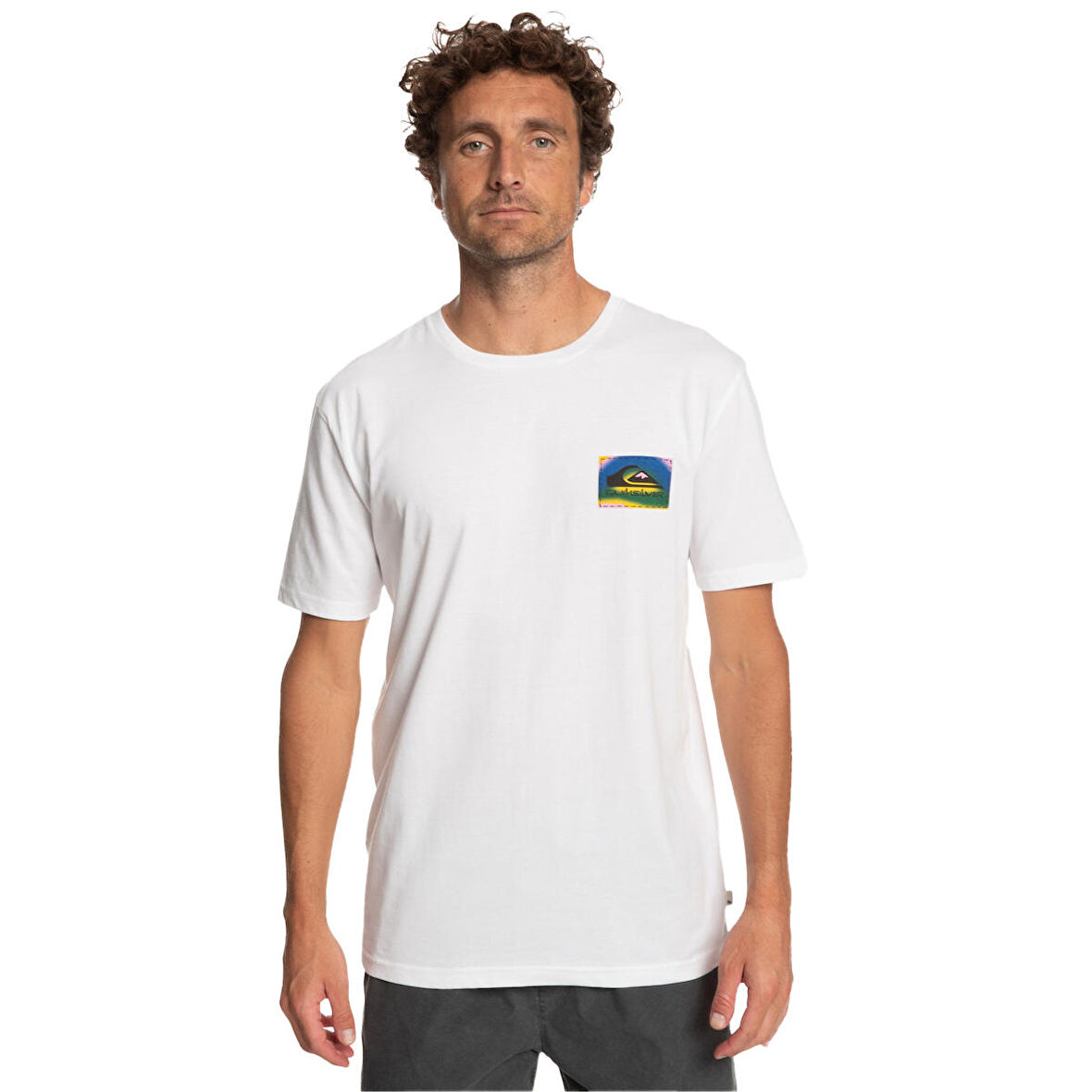 Quiksilver Bisiklet Yaka Beyaz Erkek T-Shirt EQYZT07229 COLOURFLOW M TEES