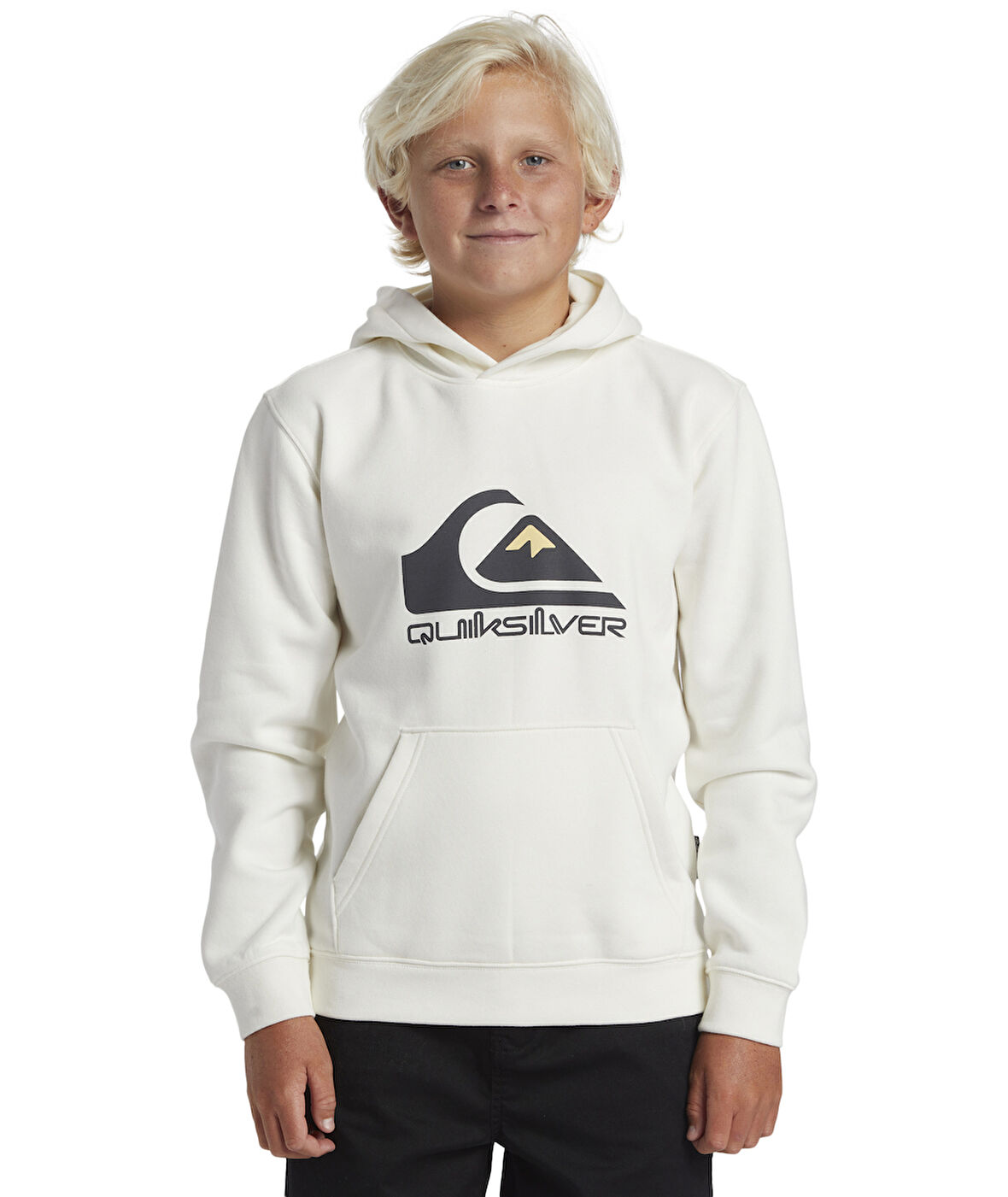 Quiksilver Big Logo Hoodie Çocuk Sweatshirt AQBFT03099-WBK0 Snow White