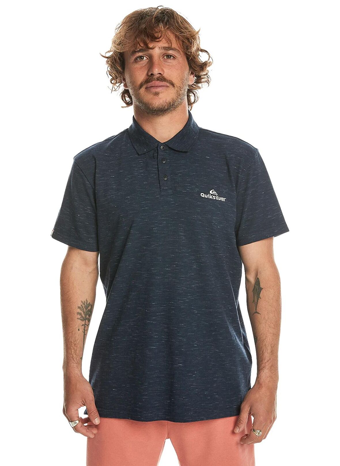 Quiksilver Baskılı Lacivert Erkek Polo T-Shirt EQYKT04334_POLO STRETCH