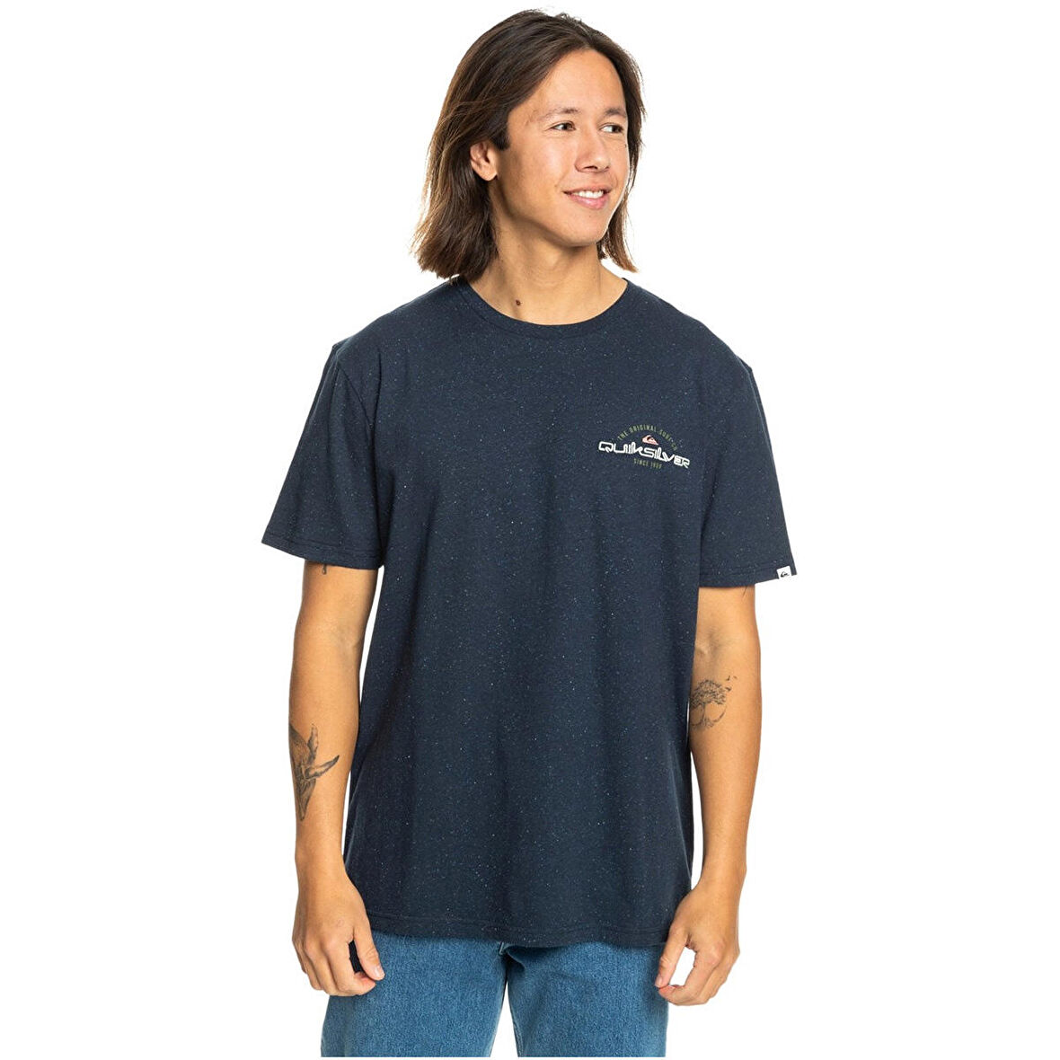 Arched Type Ss Erkek Siyah Günlük Stil T-Shirt EQYZT07717-10010